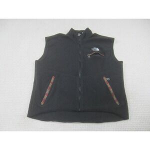 VTG The North Face‎ Jacket Womens Large Black Fleece Vest Made In USA Zip Up
